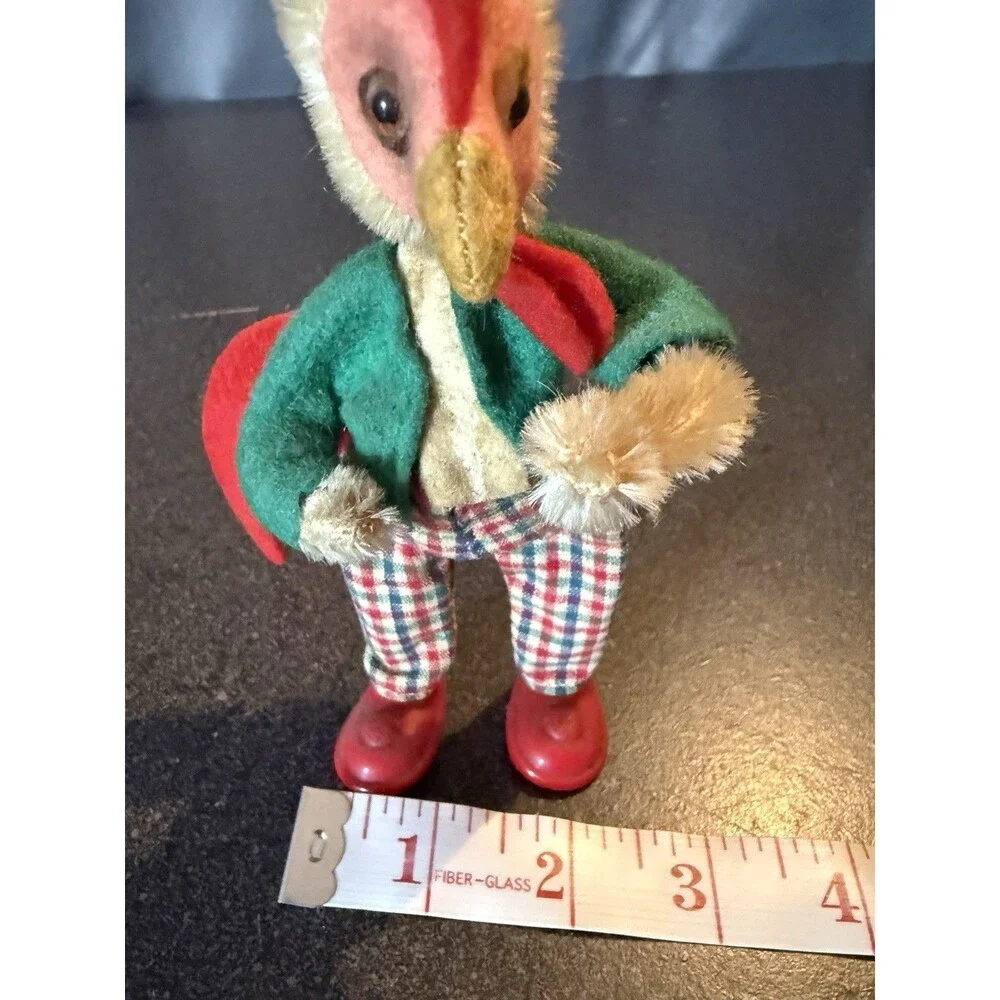 Vintage Schuco Bigo Bello Rooster Dressed Mohair Anthropomorphic MCM Retro